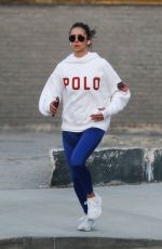 NINA DOBREV Out Jogging in Los Angeles 03/26/2020