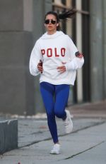 NINA DOBREV Out Jogging in Los Angeles 03/26/2020