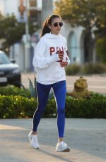 NINA DOBREV Out Jogging in Los Angeles 03/26/2020