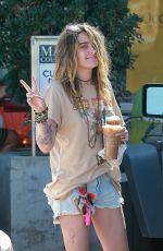 PARIS JACKSON in Denim Shorts Out in Malibu 03/04/2020