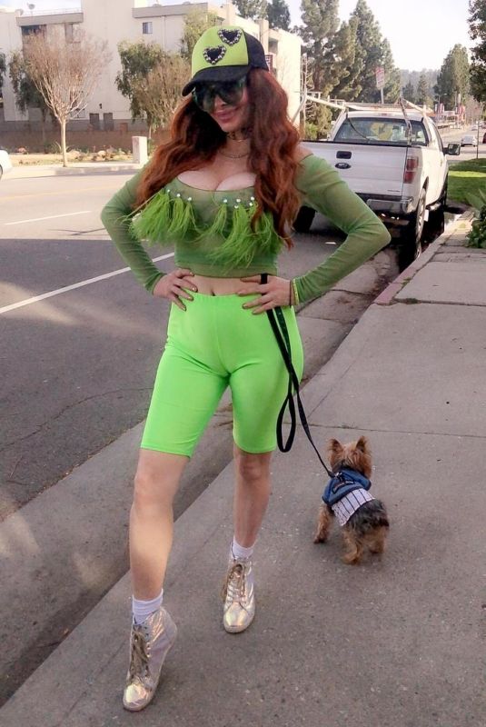 PHOEBE PRICE Out Walking Her Dog in Beverly Hills 03/05/2020