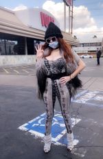 PHOEBE PRICE Wearing Custom Mask Out in Beverly Hills 03/26/2020