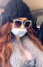 PHOEBE PRICE Wearing Custom Mask Out in Beverly Hills 03/26/2020