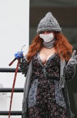 PHOEBE PRICE Wears a Mask While Walking Her Dog Out in Beverly Hills 03/13/2020