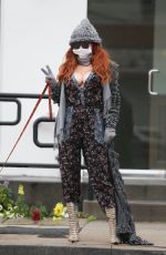 PHOEBE PRICE Wears a Mask While Walking Her Dog Out in Beverly Hills 03/13/2020