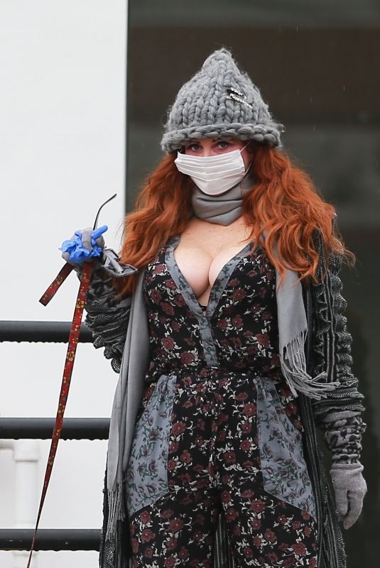 PHOEBE PRICE Wears a Mask While Walking Her Dog Out in Beverly Hills 03/13/2020