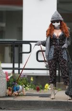 PHOEBE PRICE Wears a Mask While Walking Her Dog Out in Beverly Hills 03/13/2020