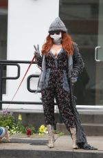 PHOEBE PRICE Wears a Mask While Walking Her Dog Out in Beverly Hills 03/13/2020