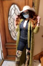 PHOEBE PRICE with a Medical Mask at Her Home in Beverly Hills 03/10/2020