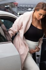 Pregnant CHLOE GOODMAN Arrives at Her Clinic Opiah Cosmetics in Hove 03/13/2020