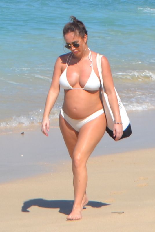 Pregnant LAURYN GOODMAN in Bikini at a Beach in Tenerife 03/21/2020