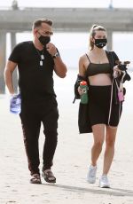 Pregnant RACHEL MCCORD Out at a Beach in Venice 03/15/2020