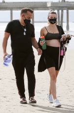 Pregnant RACHEL MCCORD Out at a Beach in Venice 03/15/2020