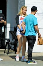 Pregnant SOPHIE TURNER and Joe Jonas Out for Lunch in Studio City 03/06/2020