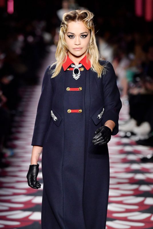 RITA ORA at Miu Miu Fall/Winter 2020 Runway Show at Paris Fashion Week 03/03/2020