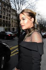 RITA ORA Leaves Royal Monceau Hotel in Paris 03/02/2020