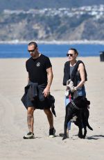 ROBIN WRGHT and Clement Giraudet Out with Their Dog on the Beach in Santa Monica 03/24/2020