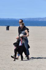 ROBIN WRGHT and Clement Giraudet Out with Their Dog on the Beach in Santa Monica 03/24/2020