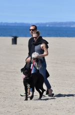 ROBIN WRGHT and Clement Giraudet Out with Their Dog on the Beach in Santa Monica 03/24/2020