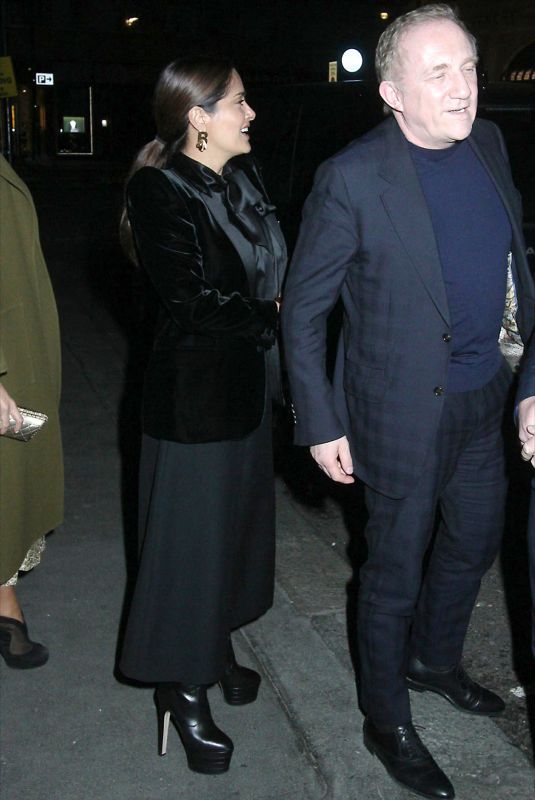 SALMA HAYEK and Francois-Henri Pinault Out for Dinner in London 03/12/2020