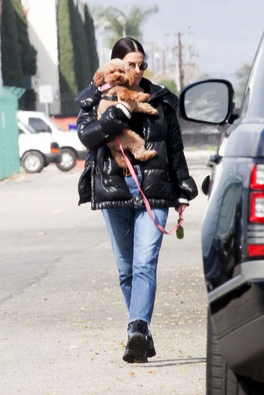 SANDRA BULLOCK Out with Her Dog in Van Nuys 03/01/2020