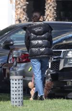 SANDRA BULLOCK Out with Her Dog in Van Nuys 03/01/2020