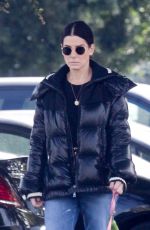 SANDRA BULLOCK Out with Her Dog in Van Nuys 03/01/2020