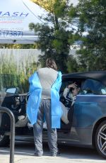 SARA SAMPAIO Having Her Veterinarian Bring Her Dog Out to Car 03/30/2020