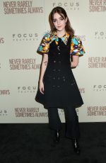 TALIA RYDER at Never Rarely Sometimes Always Premiere in New York 03/09/2020