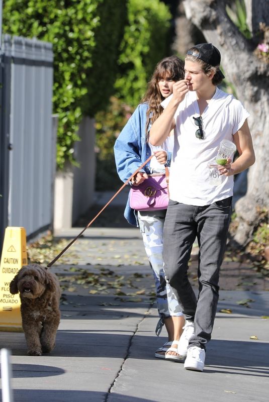 TAYLOR HILL and Daniel Fryer Out with Their Dog in Los Angeles 03/02/2020