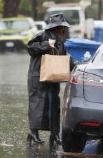 VANESSA HUDGENS Braves the Rain while Out for Coffee in Los Feliz 03/12/2020