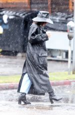 VANESSA HUDGENS Braves the Rain while Out for Coffee in Los Feliz 03/12/2020