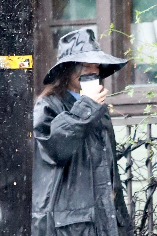 VANESSA HUDGENS Braves the Rain while Out for Coffee in Los Feliz 03/12/2020