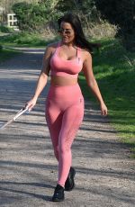 YAZMIN OUKHELLOU in Tights Out with Her Dogs in Harlow 03/27/2020