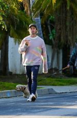 ABBY CHAMPION and Patrick Schwarzenegger Out with Their Dog in Pacific Palisades 04/22/2020