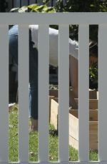 ALI FEDOTOWSKY Out Gardening in Her Front Yard 04/11/2020