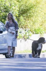 ALI LARTER Out with Her Dog in Pacific Palisades 04/17/2020