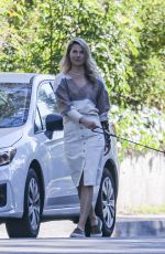 ALI LARTER Out with Her Dog in Pacific Palisades 04/17/2020
