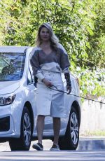 ALI LARTER Out with Her Dog in Pacific Palisades 04/17/2020
