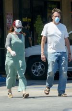 ALYSON HANNIGAN and Alexis Denisof at Boba Truck Cafe in Northridge 04/27/2020