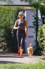 AMANDA HOLDEN in Leggings Out Jogging with Her Dog in London 04/20/2020