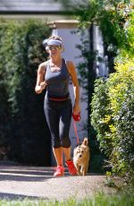 AMANDA HOLDEN in Leggings Out Jogging with Her Dog in London 04/20/2020