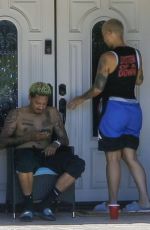 AMBER ROSE and Alexander Edwards in Front of Her Home in Los Angeles 04/25/2020