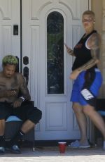 AMBER ROSE and Alexander Edwards in Front of Her Home in Los Angeles 04/25/2020
