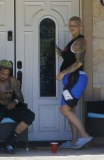 AMBER ROSE and Alexander Edwards in Front of Her Home in Los Angeles 04/25/2020