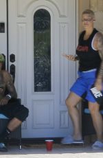 AMBER ROSE and Alexander Edwards in Front of Her Home in Los Angeles 04/25/2020