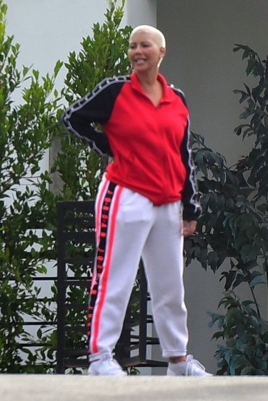 AMBER ROSE Outside Her Home in Los Angeles 04/05/2020