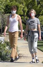 AMBER VALLETTA Wearing Mask Out in Pacific Palisades 04/15/2020
