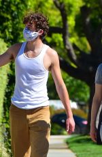 AMBER VALLETTA Wearing Mask Out in Pacific Palisades 04/15/2020
