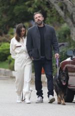 ANA DE ARMAS and Ben Affleck Out with Their Dog in Pacific Palisades 04/12/2020